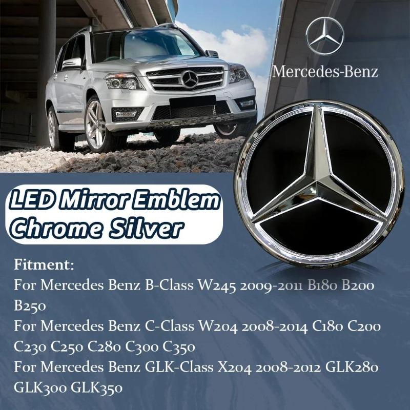Per Mercedes Benz W245 B200 B250 W204 C300 C250 C350 GLK X204 GLK300 GLK350 Nero Lucido Ultimo Emblema Stella 3D Logo Bordo Nero