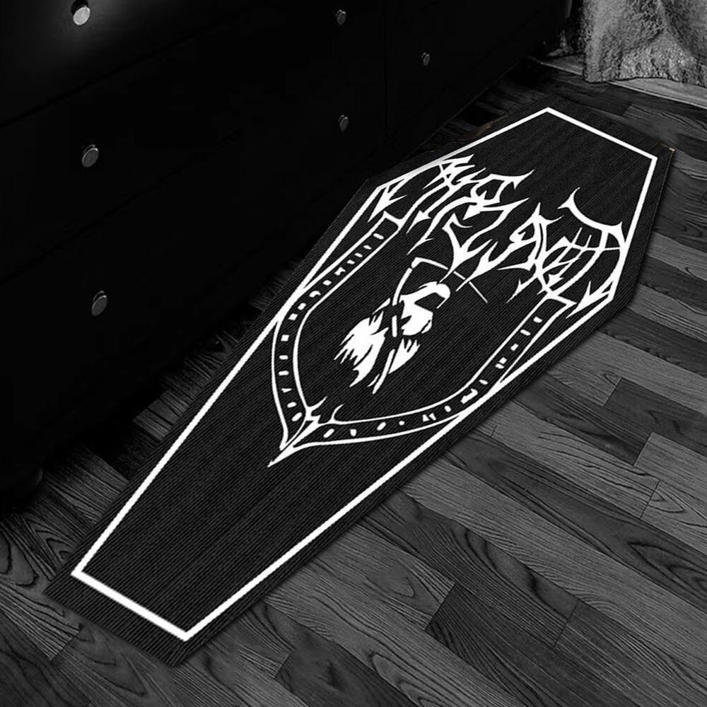 New Non-slip Gothic Demon Carpets Polyester Fiber (polyester) Black Bathroom Bedroom Mat Decoration Carpet Bedroom