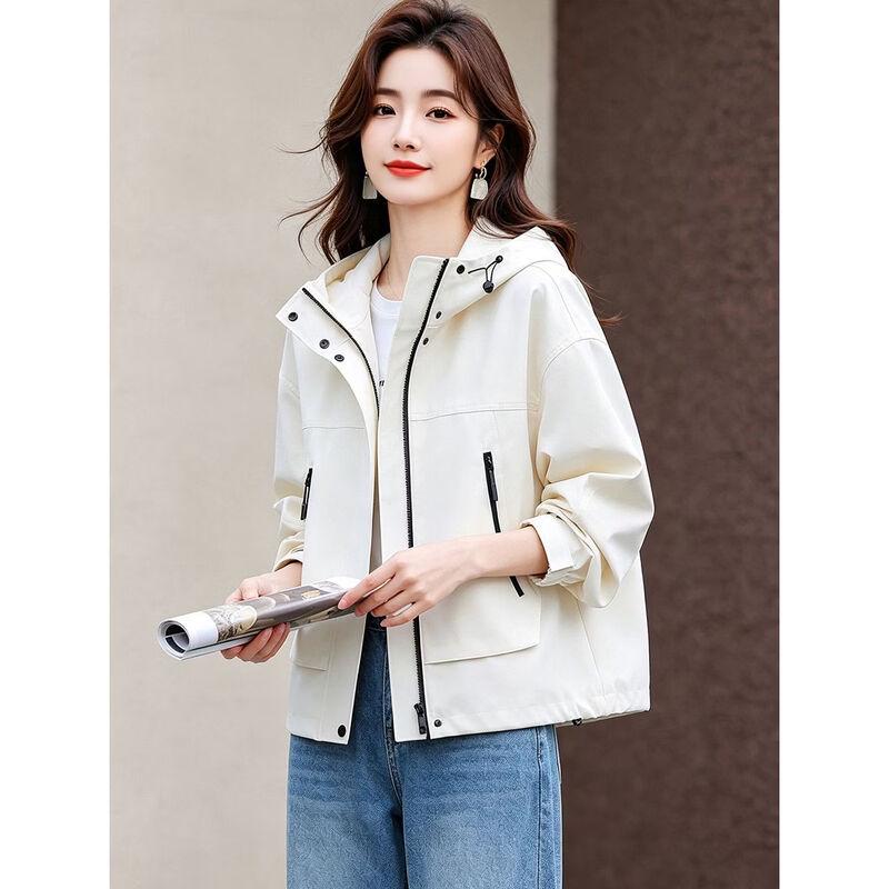 D.F.DEAR Korean Style Color-Block Hooded Zipper Jacket