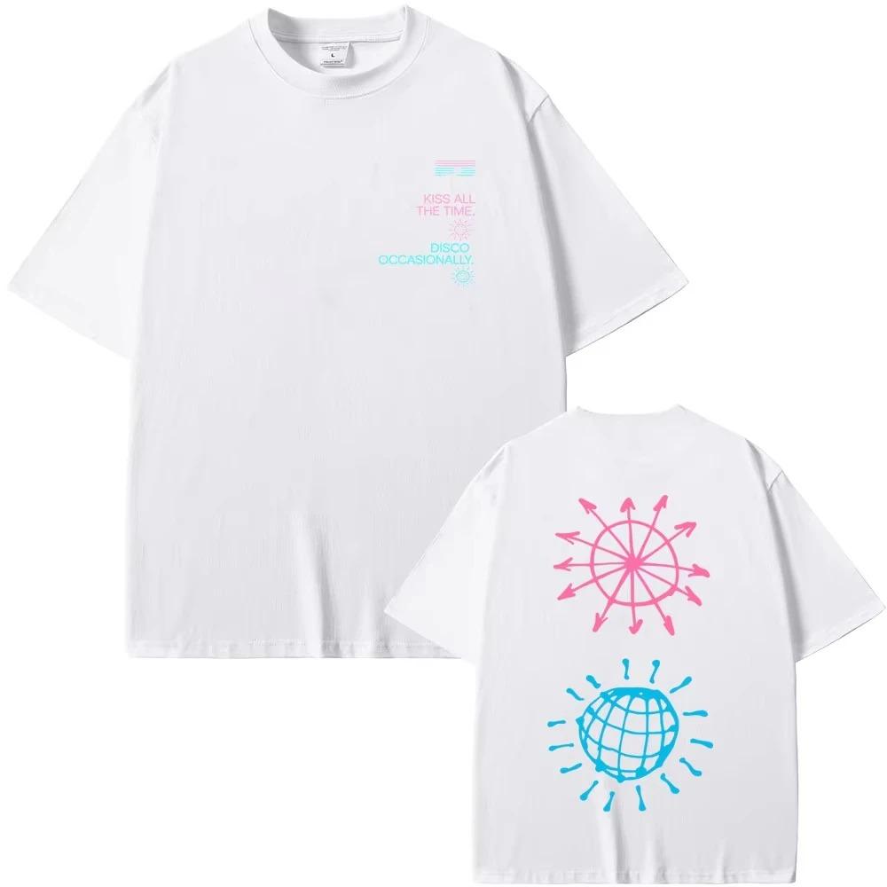 

Harry Styles Kiss All The Time. Disco, Occasionally. Arrow & Globe Double Sided Graphic T-Shirt XXXL