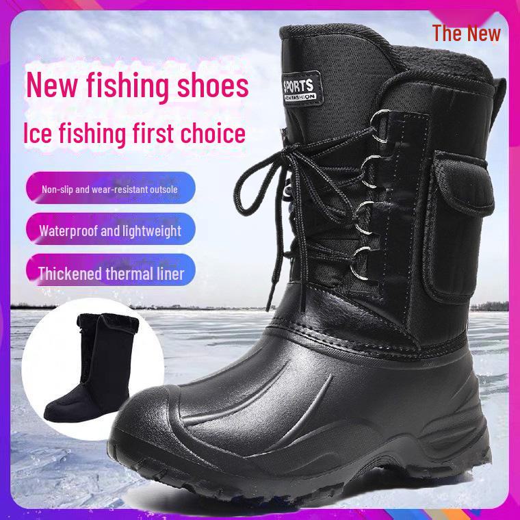 

Мужские сверхтолстые водонепроницаемые зимние ботинки для снега и рыбалки с теплой хлопковой подкладкой Size 44