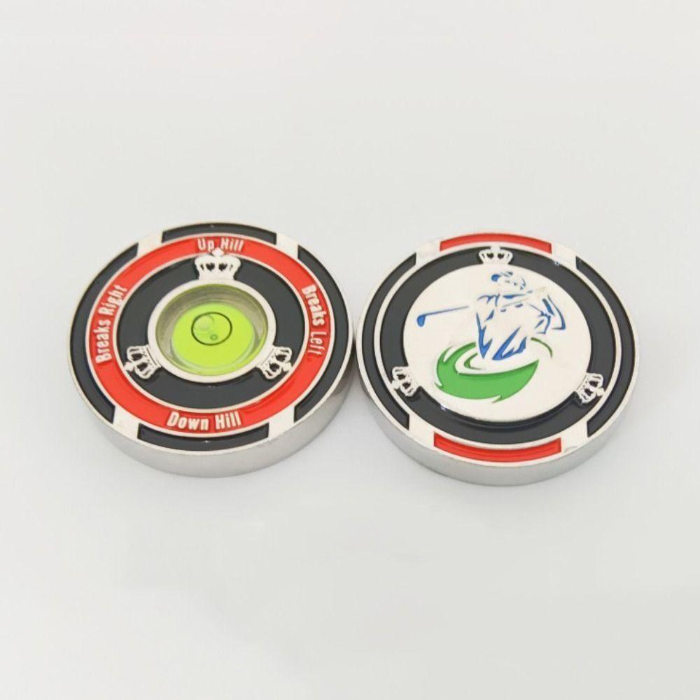 Kirsite Golf Green Reader Two-sided Golf Ball Marker Golf Accessories Golf Hat Clip Marker  Kids