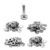 Craft Parts Shop Snap Buttons, American Hooks, Ring Snaps 10mm & 11mm, Setting Tool Set, 50 Sets (Silver)