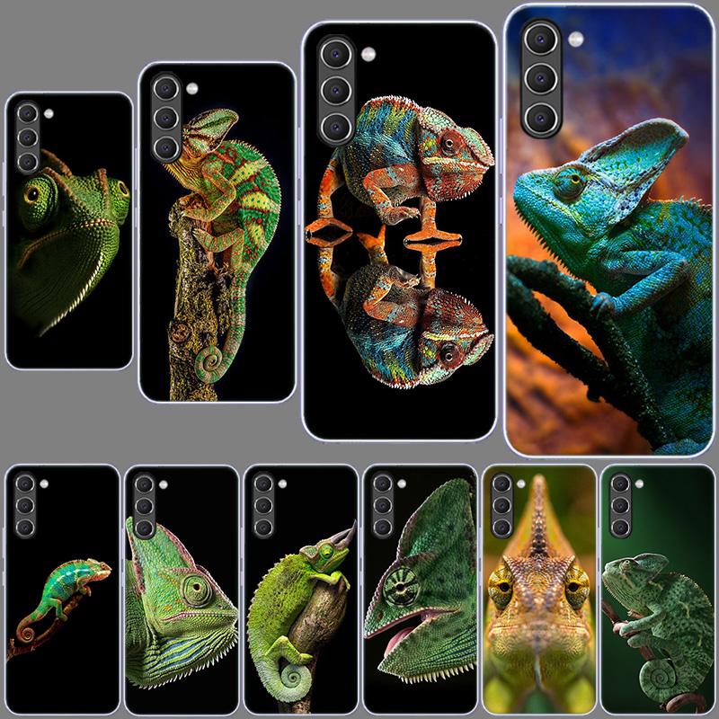 Chameleon Funny Wildlife Phone Case for Samsung A54 A14 A24 A34 A17 A37 A57 A55 A35 A25 A15 A13 A23 A33 A53 A07 A05S A04S A03 A7