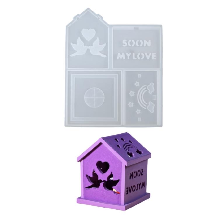 Handmade House Shape Charm Keychain Molds Stylish Sturdy Silicone Set Accessory for Craft Enthusiasts Daily Use