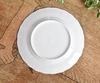 Set of 5 White Dinnerware: Floral-Shaped, Shatter-Resistant Porcelain TIARA Pure White Ruffle Cake and Salad Plates, 19cm