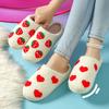 Pattern fruit cotton slippers couple autumn and winter 2025 new indoor home thick-soled warm and non-slip family shoes