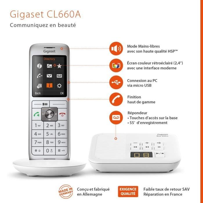 GIGASET Festnetztelefon CL 660 A Weiß