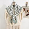 INS Style Fun Chain Printing Design Touching Herringbone Pattern Square Scarf Japanese and Korean Niche Elegant Professional Wear Temperament Scarf