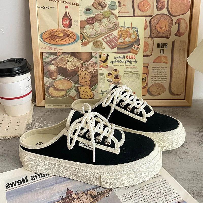 Women's Slippers and Ladies Sandals Rubber Shoes Sneakers Summer 2024 Black Slides Junior Mules Sports Cotton with Heel Platform