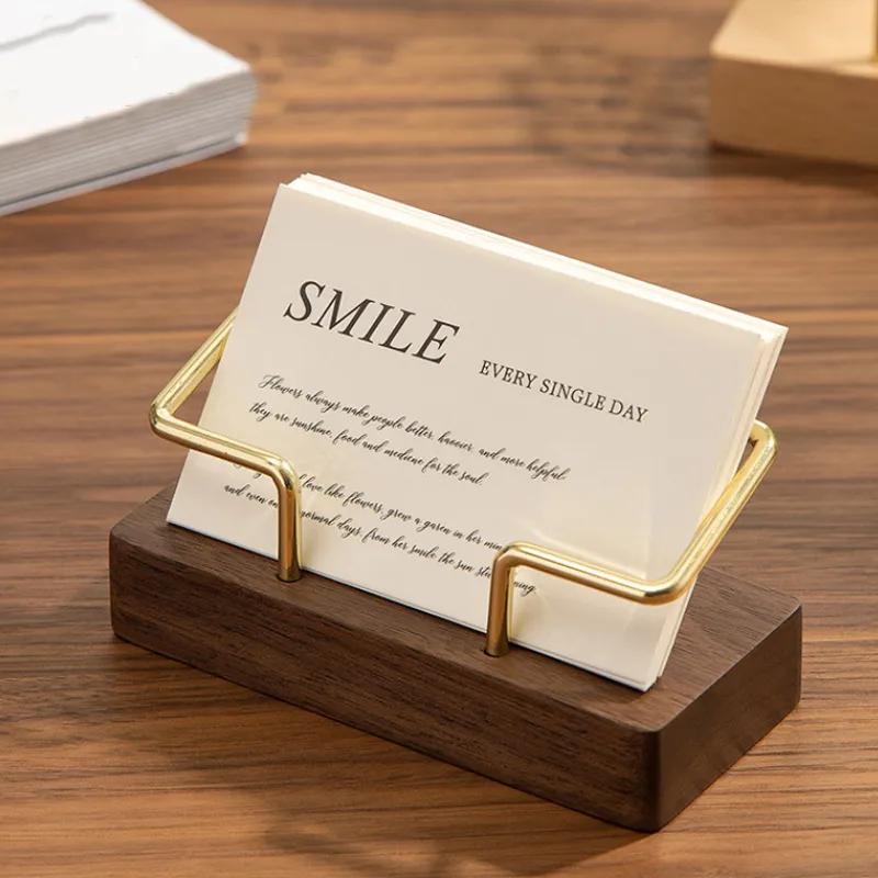 Wholesale Desktop Business Card Box High-End Front Desk Business Card Display Shelf Storage Box Table Display Creative Holder YLE380