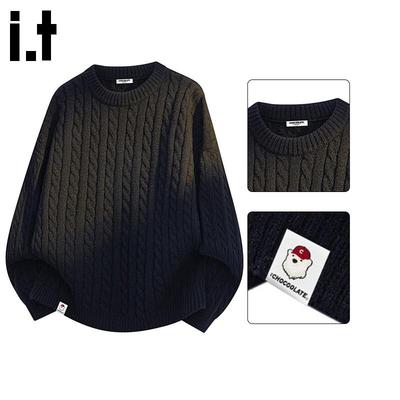 Men's Chunky Knit Round Neck Sweater
