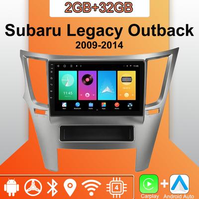 Autoradio Android Carplay pour Subaru Legacy Outback 2009-2014 Lecteur multimédia Unité principale Stéréo Navigation GPS BT WIFI 2 + 32 Go