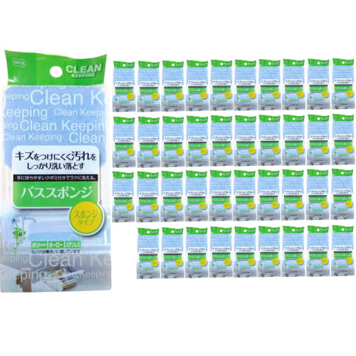 Ohe Bath Sponge, Blue, Approx. 15.5cm x 8cm x 5cm, CK, Scratch-Resistant, Deeply Removes Dirt, Perfect for Bath Cleaning, 44-Piece Case