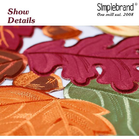 Simplebrand Harvest Fall Table Runner 36 Inches Long for Thanksgiving, Cutwork with Applique Embroidered Maple Leaves Dresser Scarf Table Topper for