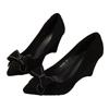 Fashion 35-43 Fashion Wedges Shoes Women Black Sexy High Heels Pointed Toe Square Buckle Rhinestone Career Work Shoes Tacones Mujer