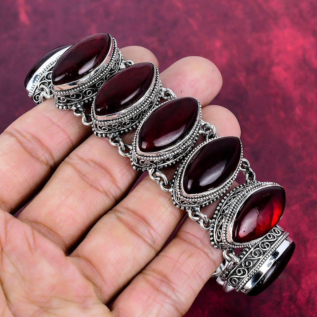 Red Flash Labradorite Bracelet, 925 Sterling Silver Gemstone Jewelry, Handmade Bracelet Amazing Jewelry, Gift For Her