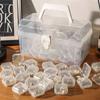 10/30/50pcs Lot Mini Square Transparent Plastic Storage Box with Hinged Lid Small Case for Pills, Dust-proof Storage Boxes