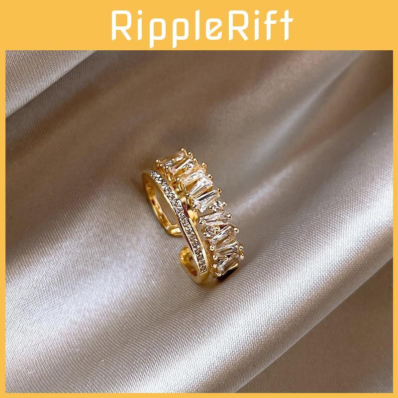 Elegant Adjustable Open Ring For Women With Geometric Design In Stylish Copper Material For 2024 Summer Fashion