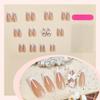 24Pcs Press on Nails Long False Nails White Bows French False Nails Stick on Nail For Parties Weddings And Daily Wear