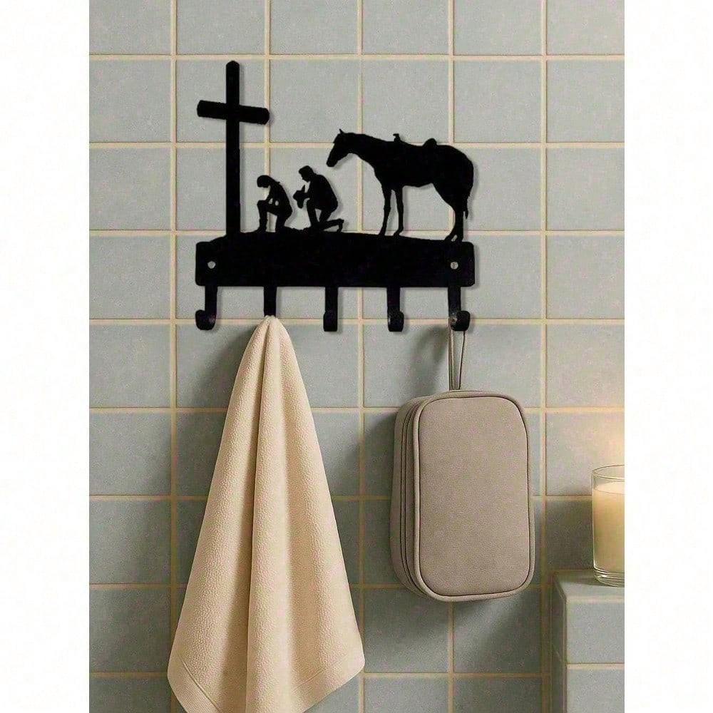 Matte Black Heavy Duty Wall Hooks, Farmhouse Coat Rack & Entryway Organizer for Hallway, Mudroom