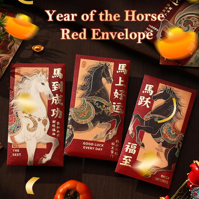 Horse Year 2026 Red Envelopes Chinese New Year Red Envelopes Spring Festival Party Favors Lunar Year Of The Horse Red Pockets