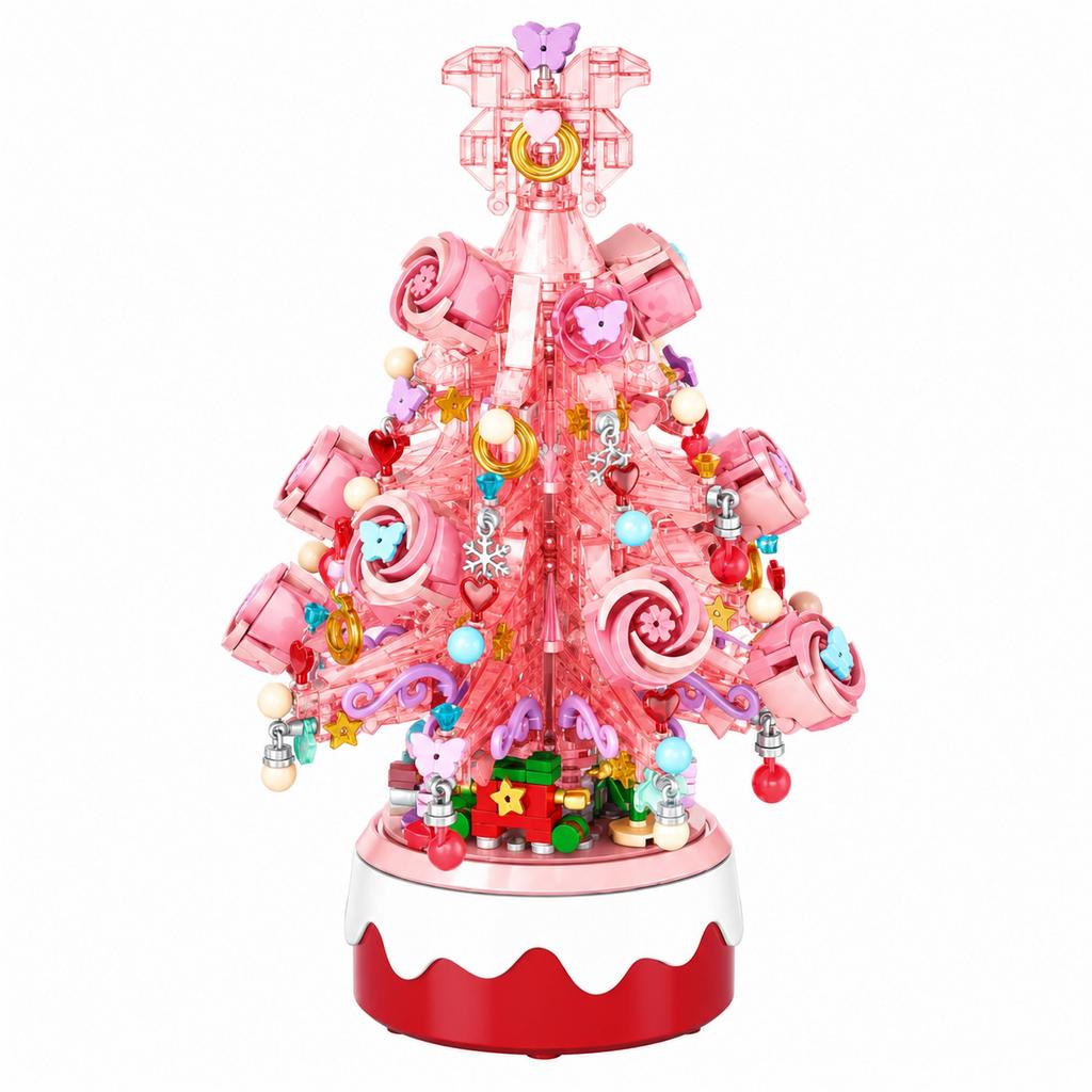 Christmas Tree Building Music Box, DIY Holiday Building Set with Music, Festive Christmas Gift for Kids and Adults