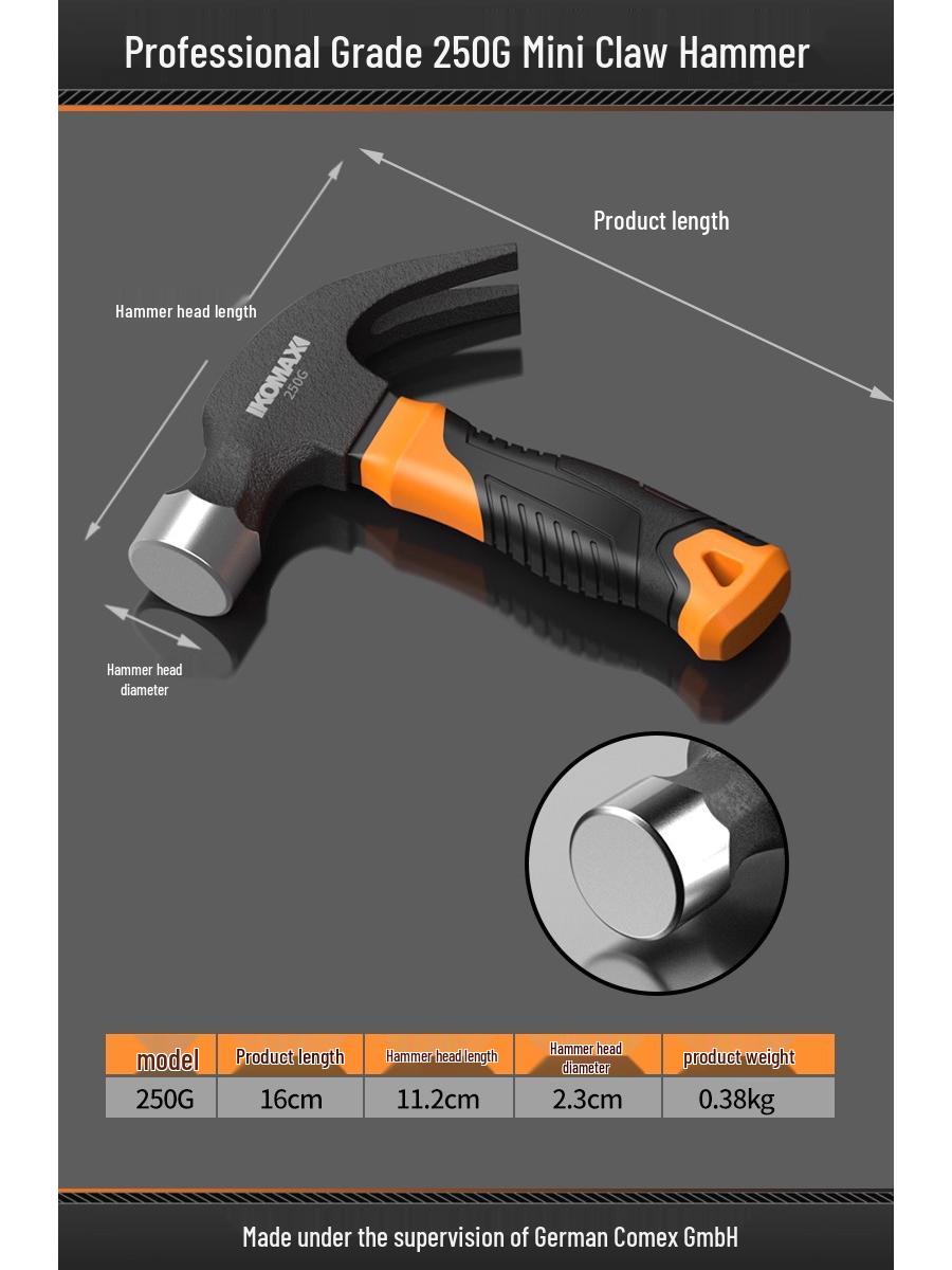 

Claw Hammer for Woodworking: One-Piece Iron, Handmade Mini Small Hammer, Special Steel, Perfect for Household Use.