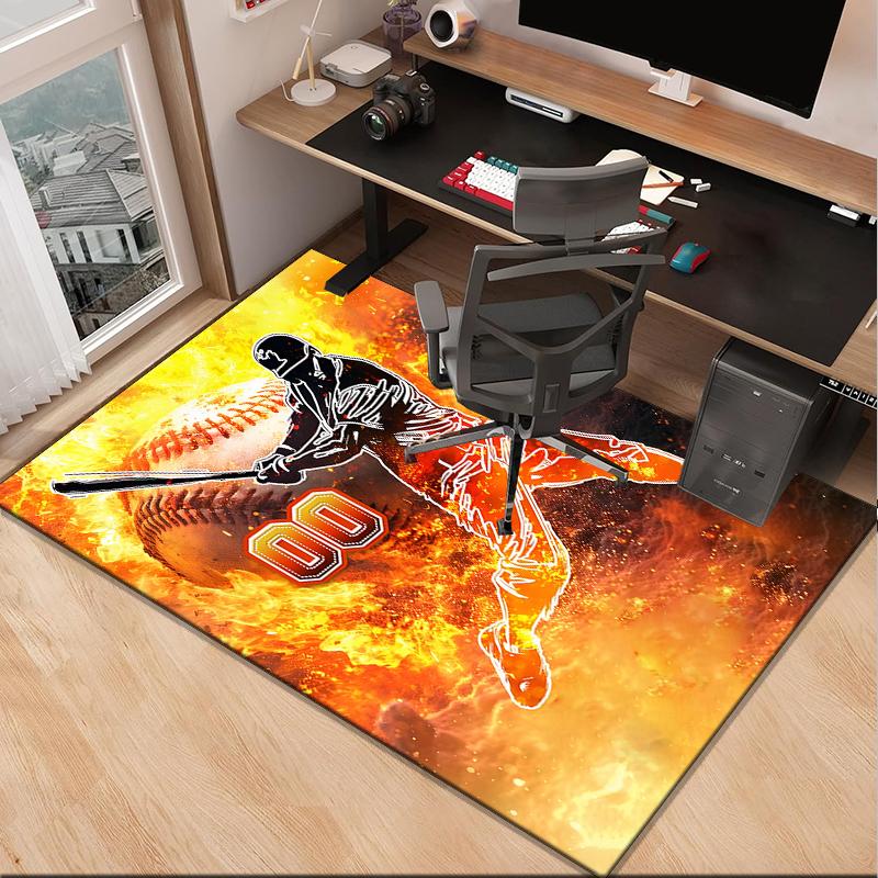 Baseball Feuerkraft Büro Teppich Stuhlmatte, Spielteppich, Geeignet für Eingang, Schlafzimmer, Wohnzimmer, Schreibtisch, Weihnachtsgeschenk