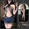 Sexy Lingerie Women's Sexy Tight Neck Lace Secretary Uniform Soft Yarn Hip Skirt Maid Suit