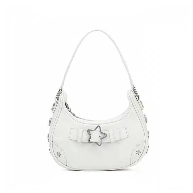 Vintage Star Girl Portable Shoulder Bag Summer Senior Sense Y2K Hottie Underarm Bag Female Niche