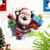 Santa Claus Wall Stickers Removable 3D Effect Funny Christmas Decals Winter Holiday Santa Door Stickers For Home Dorm Party