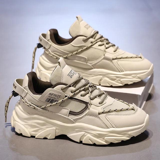 Mens Sneakers Chunky Breathable Low Top Sport Shoes Casual 2024 New Comfortable Walking Running Tennis Shoes for Male