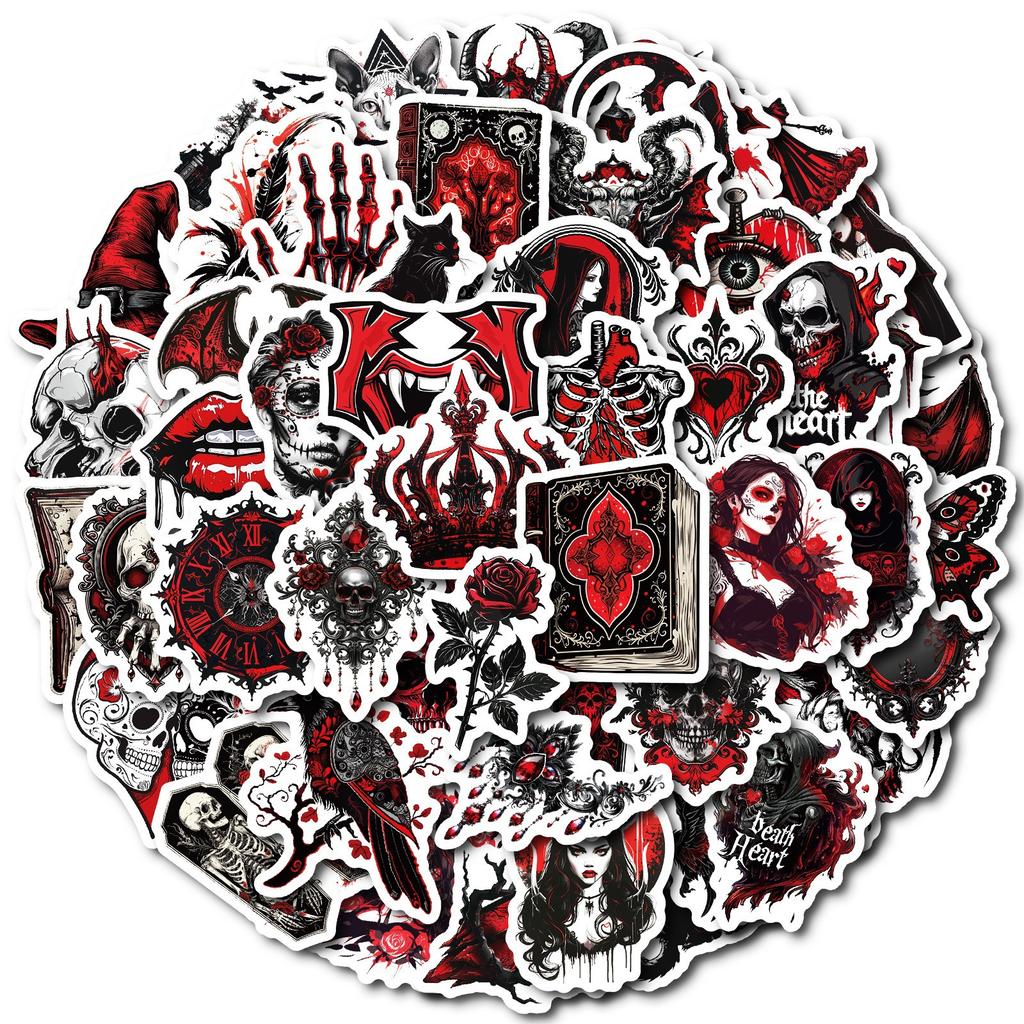 50 Devil Stickers Halloween Materials Punk Style Decoration Skateboard Horror Graffiti Stickers