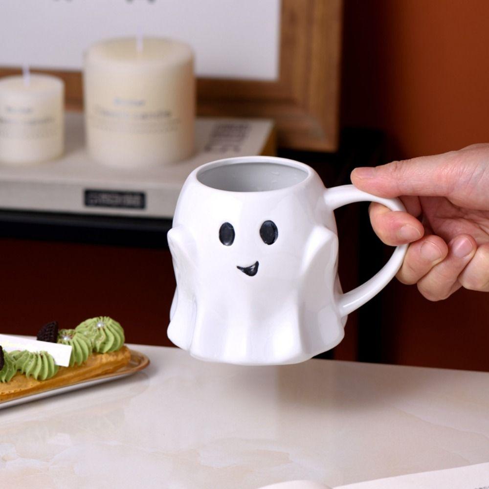 Cute Ceramic Ghost  Mug Large Capacity Coffee Cup Kids Gift Elves Cup  Home Kitchen Drinking