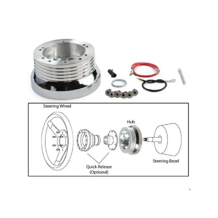5 & 6 Hole Polished Steering Wheel Hub Adapter for Chevy GM Flaming River Ididit