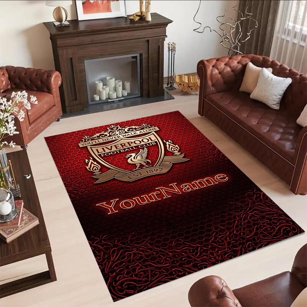 Liverpool Customize Text Floor Mat Perfect for Study room Living Rooms Game Room Dormitory Antislip Carpet Office home decor Birthday/Christmas Gift