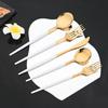 36Pcs Dinnerware Set Stainless Steel Tableware Set Black Gold Flatware Knife Fork Dessert Spoon Luxury Western Cutlery Set