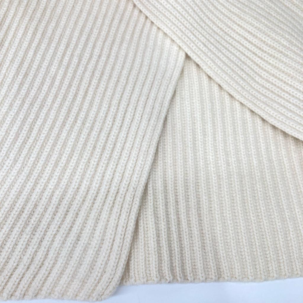 Celine 2 3BX8/6806 Ivory Wool Cashmere Phoebe Period Open Bag Design Knit Tops XS IvoryUsed