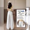 Petite Plus Size Winter White Floral Embroidered Wide Leg Jeans