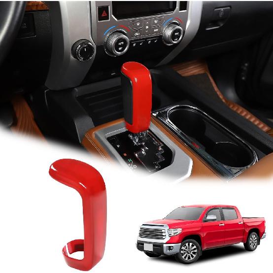 Aunginsy Car Gear Shifter Hand Brake Cover Trim Compatible with Toyota Tundra 2007-2021 & Sequoia 2008-2020, ABS Automatic Center Console Gear Shift красный