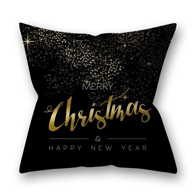 

Рождественское Черное Украшение Золотая Наволочка Чехол для Подушки Дом Диван Рождественский Декор Christmas