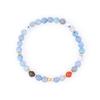 Gold Brass Point Aqua Blue Cut Agate Gemstone Bracelet (C2501AC1246_BL)