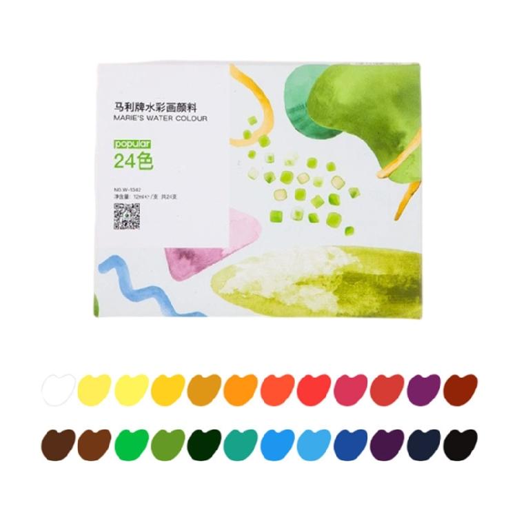 Professional Watercolor Pigment Tubes 12/18/24/36 Color Watercolor Paint (12ml/Tube) for Children Student Art Painting