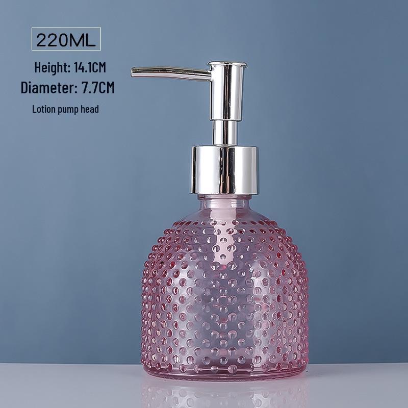 Stylish Glass Refill Bottle for Hand Sanitizer, Lotion, Shampoo, Shower Gel - Press-Type for Home Bathroom