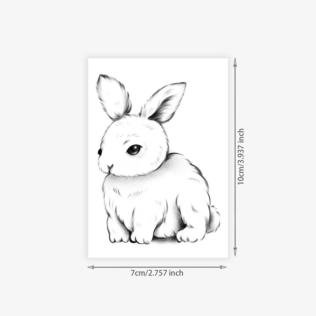 Cute Rabbit Tattoo Sticker Premium Sense Niche Simple Small Fresh Tattoo Sticker