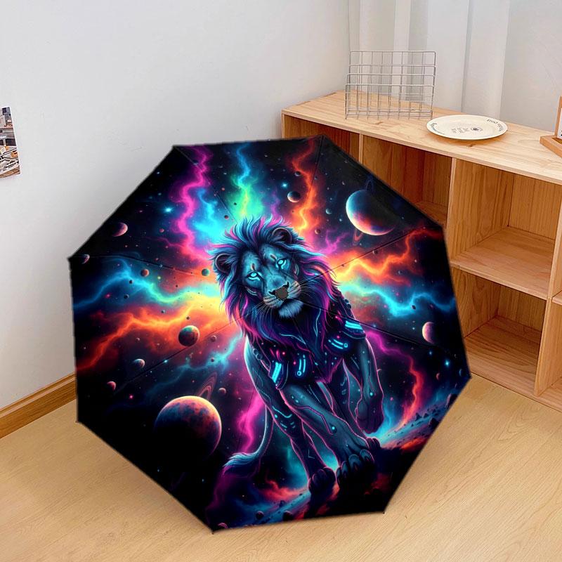 InterstellarFuture Pattern Pattern New Style Umbrella, 1 Piece Automatic Folding Umbrella, Portable Travel Umbrella, Outdoor Umbrella, Birthday Gift