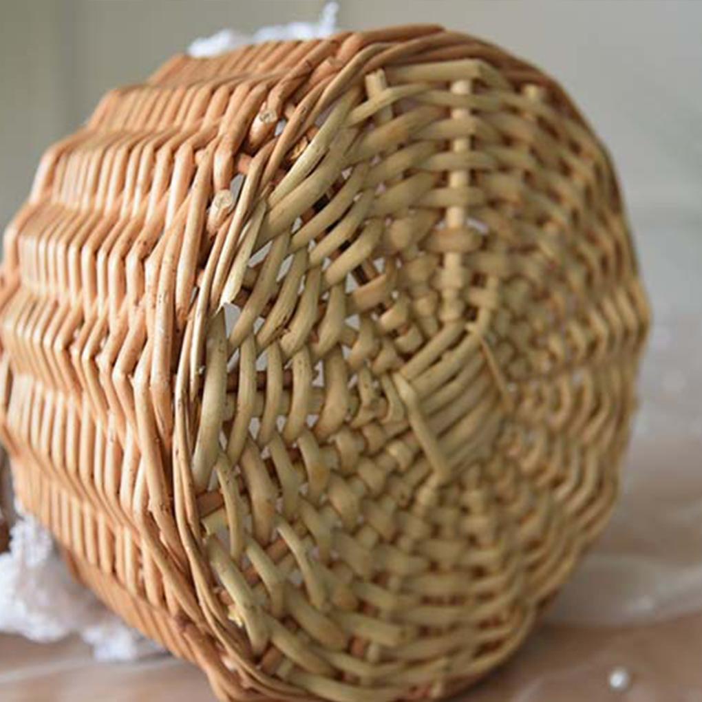 Small Wicker Basket With Handle For Picnics Or Home Decor Flower Girl Basket Mini Hamper Basket