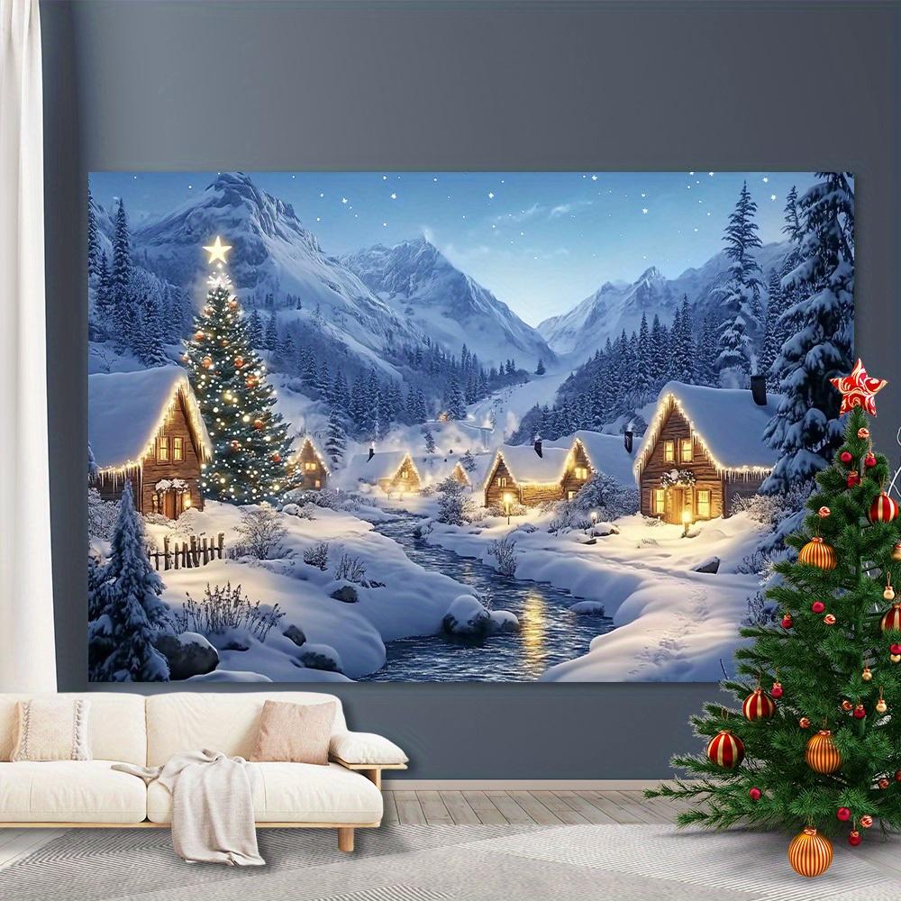 Christmas Village and Snow Forest Set. This stylish festive backdrop fabric is perfect for creating beautiful seasonal cards.ZL