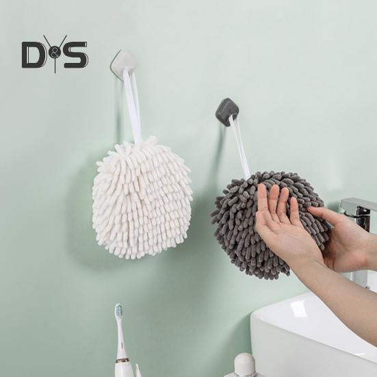 Chenille Hand Towel with Hanging Strap Highly Water Absorbent Soft Superfine Fiber Thickened Reusable Kitchen Bathroom Cleaning Wipe Towel